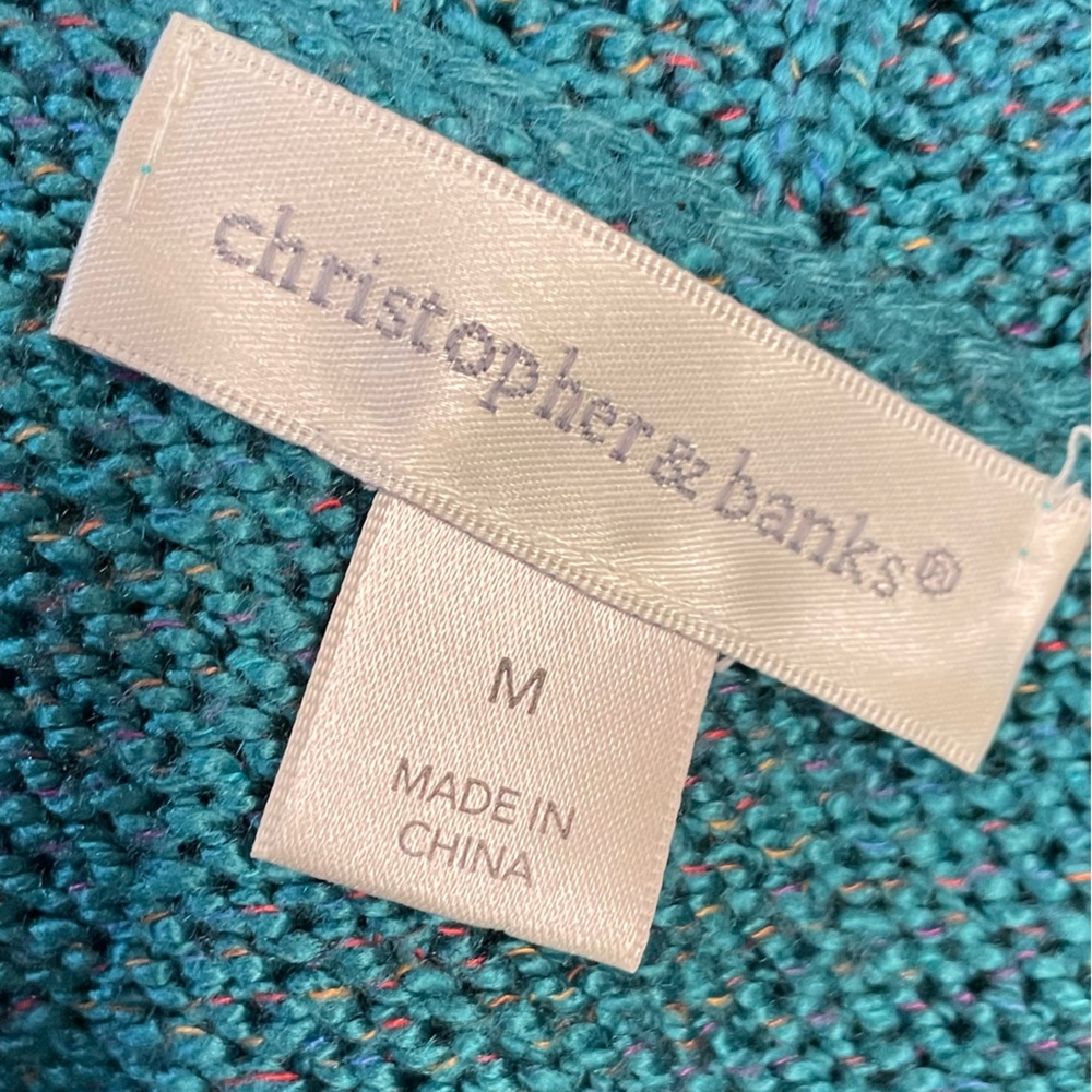 Christopher & Banks fringed cowl neck sweater size small/medium - Picture 5 of 7